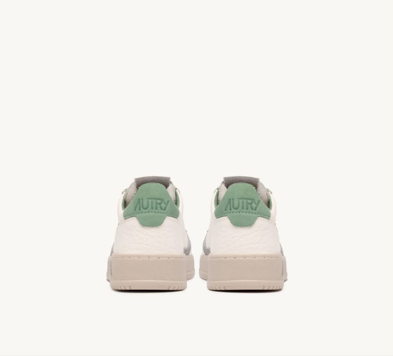 AUTRY SNEAKERS SNEAKERS MEDALIST LOW IN PELLE FEATHER GRAY E DARK SEA